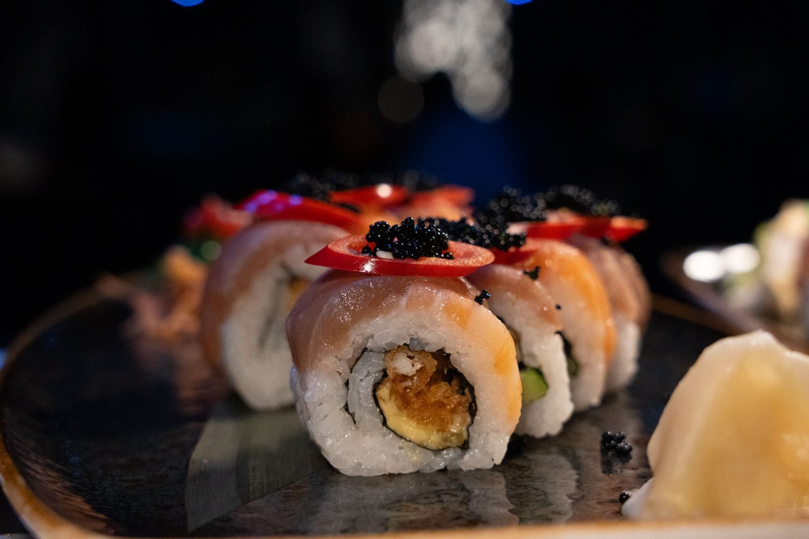 Signature sushi at Arka Rooftop fine dining, Tirana